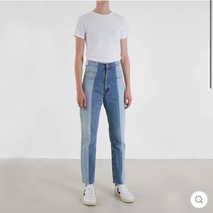 E.L.V. Denim LIGHT BLUE / MID BLUE CONTRAST STRAIGHT LEG JEAN